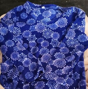 PINK Victoria's Secret Blue Fleece Snowflake Patterned Pullover
